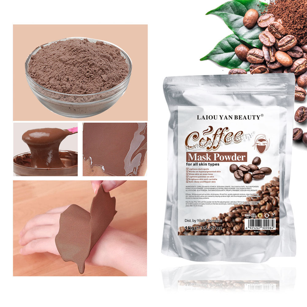 coffee brightening and moisturizing facial mask powder, hydrating and moisturizing skin, toning and skin care soft mask powder bag wholesale