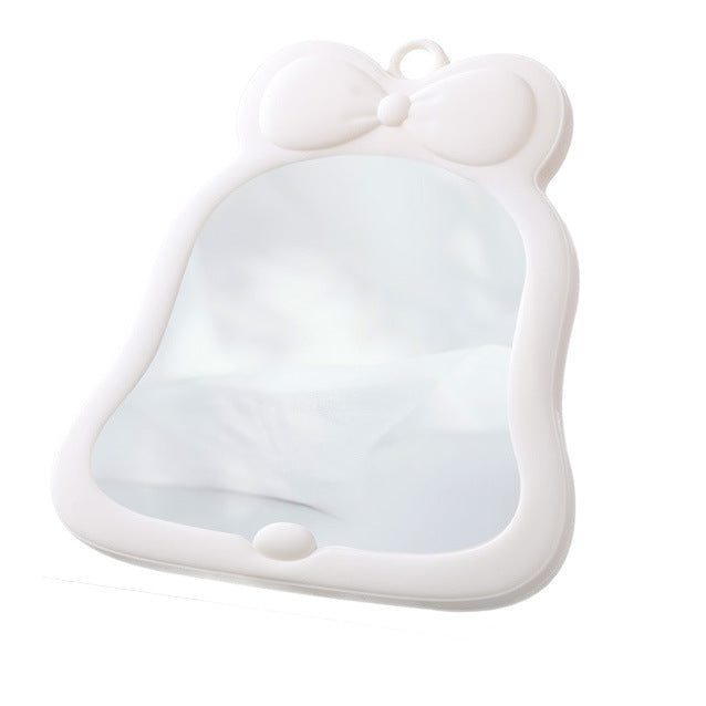 Bowknot plastic desktop makeup mirror - home beauty touch-up mirror - cute glass storage folding mirror
