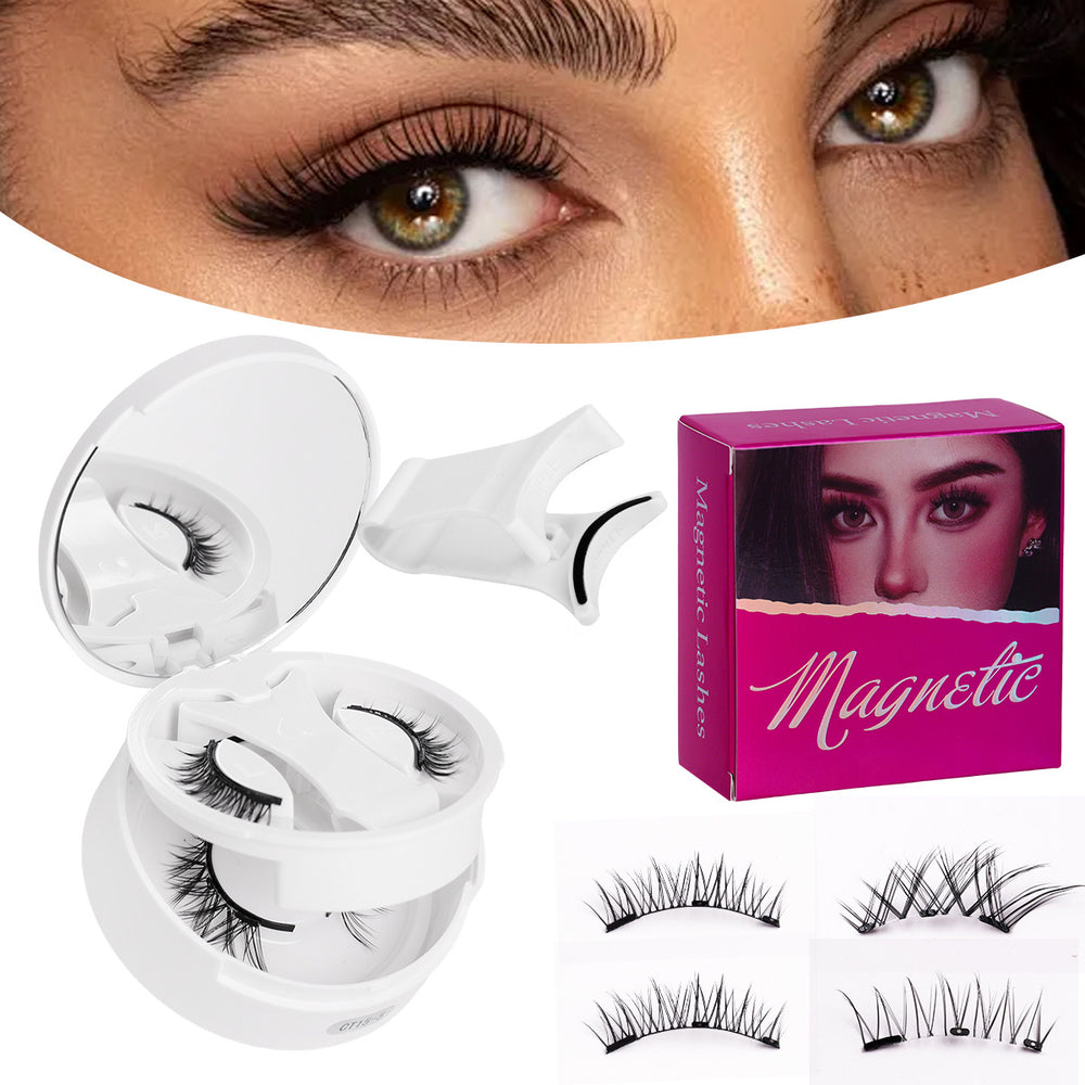 Amazon's best-selling eyelash all-in-one box, stereo thick magnetic false eyelash storage box, one-piece clip set