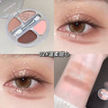 Makeup kakashow smart four-color lying silkworm palette for women matte pearlescent fine shimmer stereo brightening multi-functional eye shadow palette