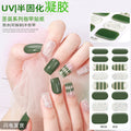 Zhengxiang personalized french gel manicure stickers hot glitter powder fashionuv baking lamp hardening semi-cured nail stickers