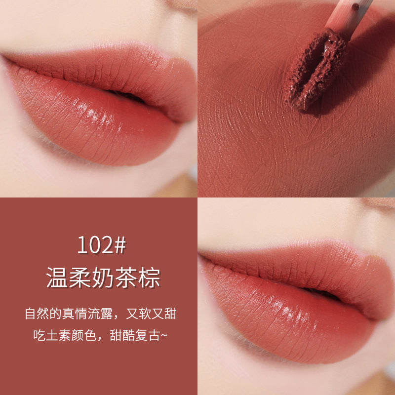 Wodwod ice cream lip mud matte velvet lip glaze waterproof not easy to fade student makeup whitening lipstick