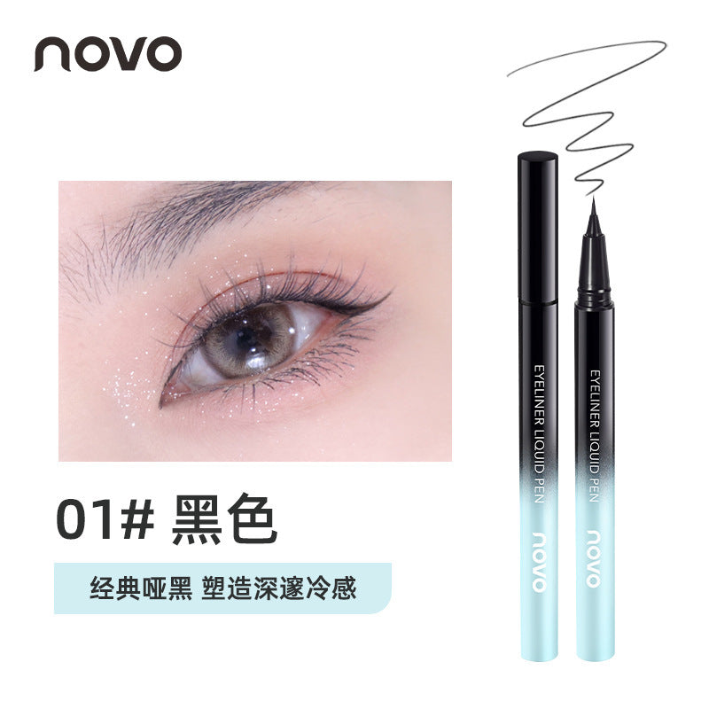 Novo ultra-fine liquid eyeliner - waterproof, sweat-proof, smudge-proof, beginner-friendly. perfect for eyeliner, lower lashes, and under-eye brightening