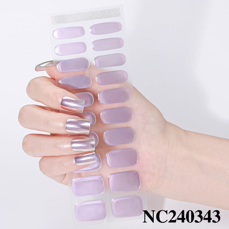 gel manicure stickers waterproof aurora color-changing mirror nail stickers foreign trade customized uv semi-cured manicure stickers
