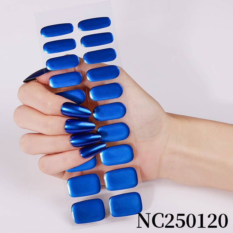 Zhengxiang custom gel nail stickers - waterproof, cross-border, european & american style, sparkling magic mirror powder, uv semi-cured nail stickers, gel nail