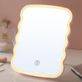 Led makeup mirror - rechargeable, foldable, portable, with light and storage - perfect for home, dorm, and desk use