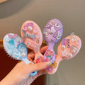Kids' snow & ice cartoon air cushion comb - cute, portable, anti-static, gentle hair massage for girls, perfect for school