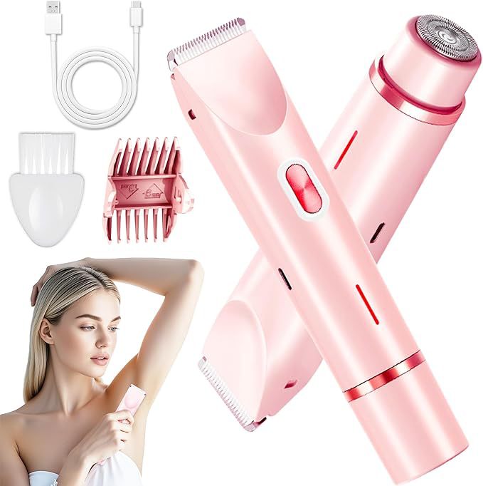 Waterproof rechargeable women's electric shaver, dual-head body groomer, wet & dry razor, cross-border hair removal device