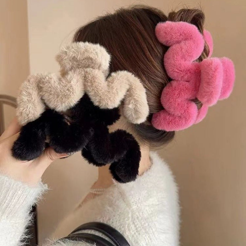 Brown color stuffed gripper large hair hair clip female back of head eleganceelegantnew arrival shark clip headwear
