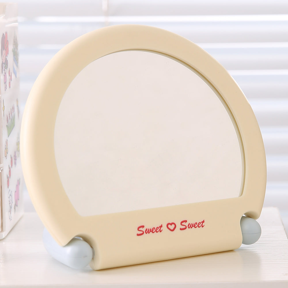 Girly heart handle bag mirror student dormitory can stand dressing mirror desktop beauty princess mirror desktop makeup mirror