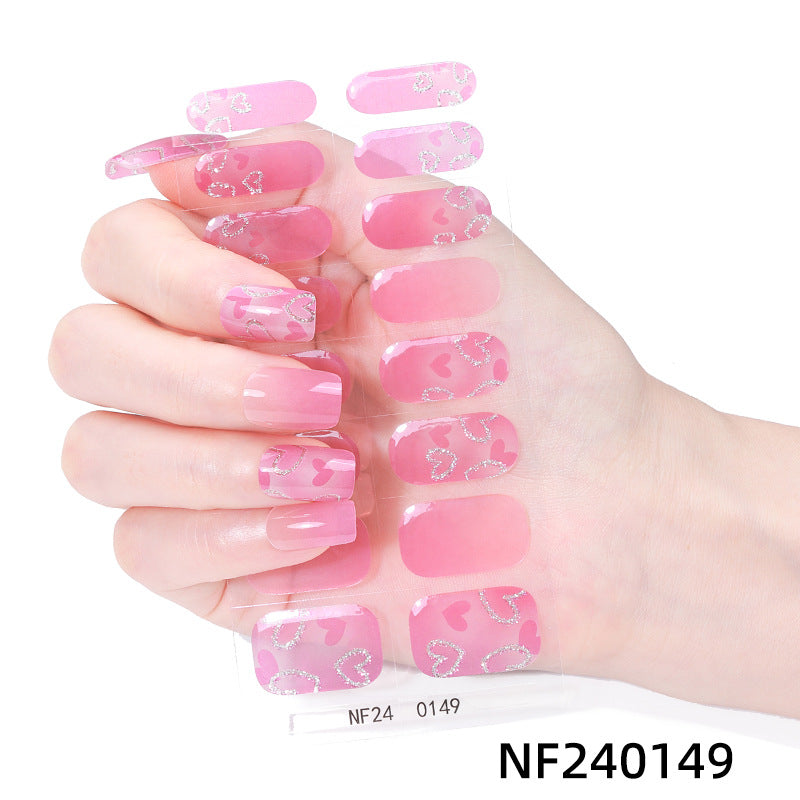 Zhengxiang personalized gel manicure stickers french butterfly onion powder smudged uv photo lamp semi-baked semi-cured nail stickers