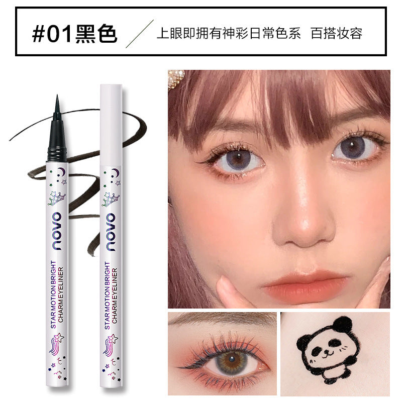 Novo colorful eyeliner for beginners: ultra-fine, soft bristles, waterproof, sweat-proof, long-lasting, smudge-proof liquid eyeliner