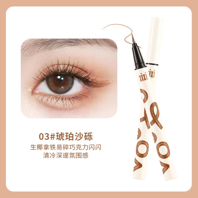 Makeup xixi metal diamond pearlescent eyeliner long-lasting waterproof not easy to smudge down to lying silkworm pen eyeliner pen