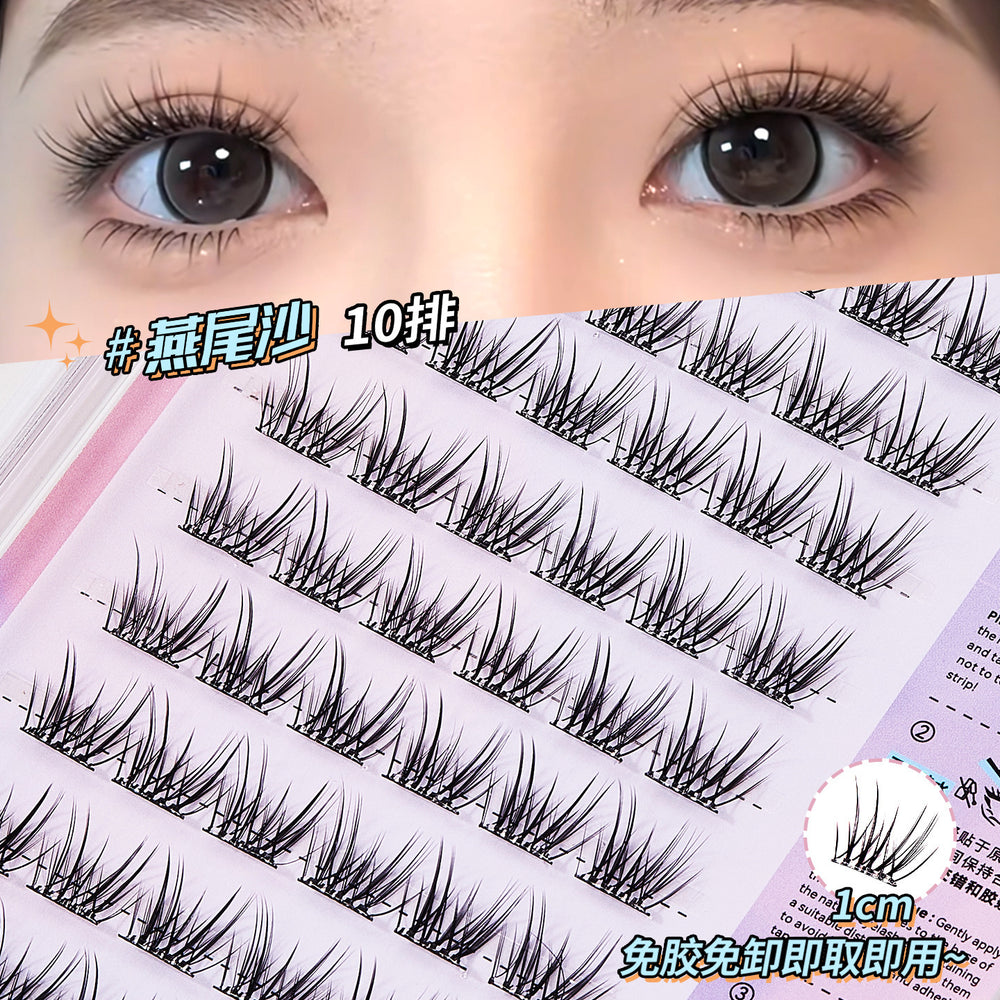 Jonbos self-adhesive glue-free false eyelashes - natural, realistic, and effortless beauty: mermaid snowflower single cluster lashes