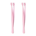 Beginner-friendly stainless steel eyelash extension tweezers - safe, high-precision flat tip tweezers for lower lashes