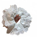 Double-layer large lace scrunchie - french romantic hollow-out hair tie - lolita style hair accessory for women