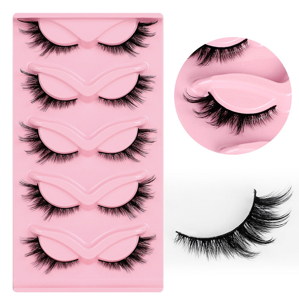 10 pairs natural half false lashes look cat eye lashes 3d