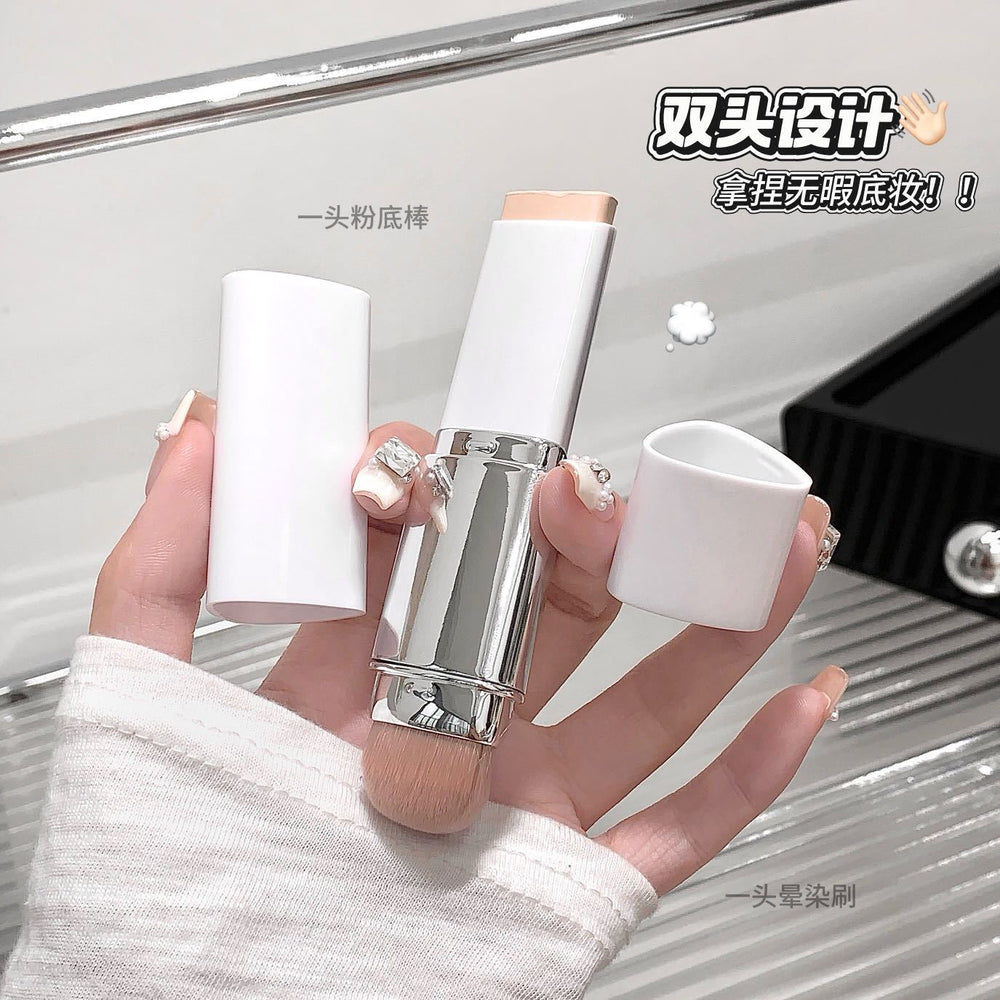 Kakashow lazy double-ended powder bottom stick vermicelli water-glossy skin concealer brightening non-removing makeup highlight stick powder bottom cream