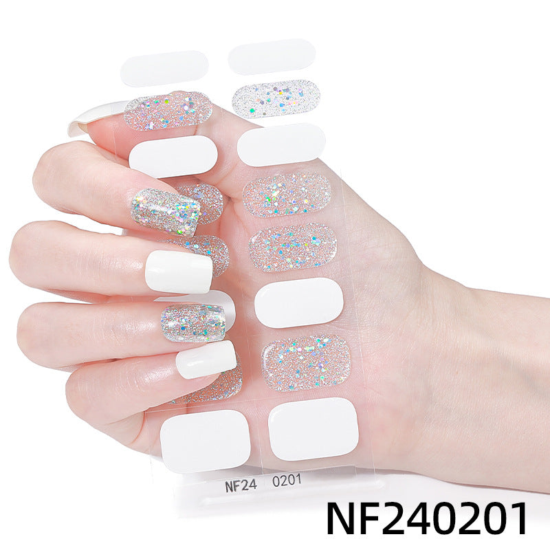 Zhengxiang personalized gel manicure stickers onion powder jumping color nail polish film korean uv photo lamp hardening semi-cured nail stickers