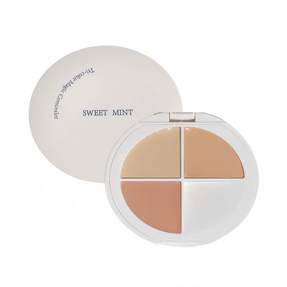 Sweet mint three-color magic concealer covers dark circles, tear troughs, acne marks, brightens and repairs black box and white box