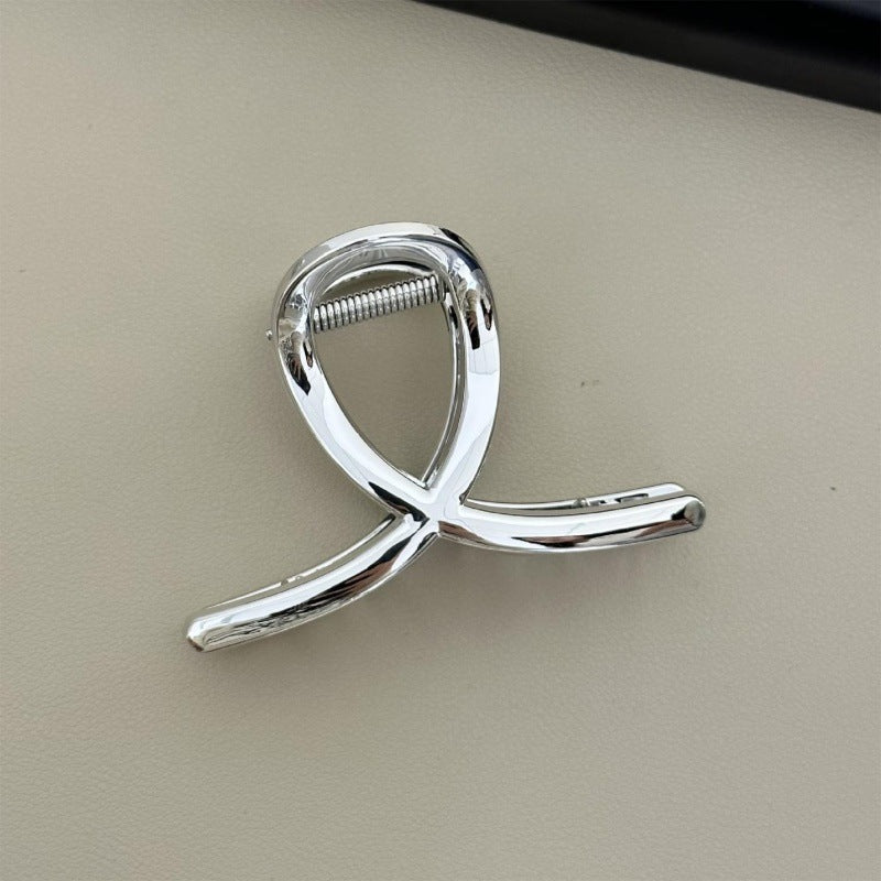 Korean dongdaemun silver acrylic shark clip hairpin women's back of head hairpin large clip headgear clip