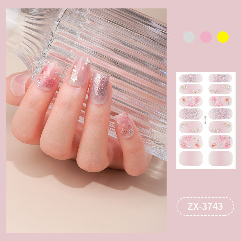 Zhengxiang factory customized japanese and korean nail art stickers hot stamping 5d epoxy imitation diamond starburst christmas nail stickers full stickers wholesale