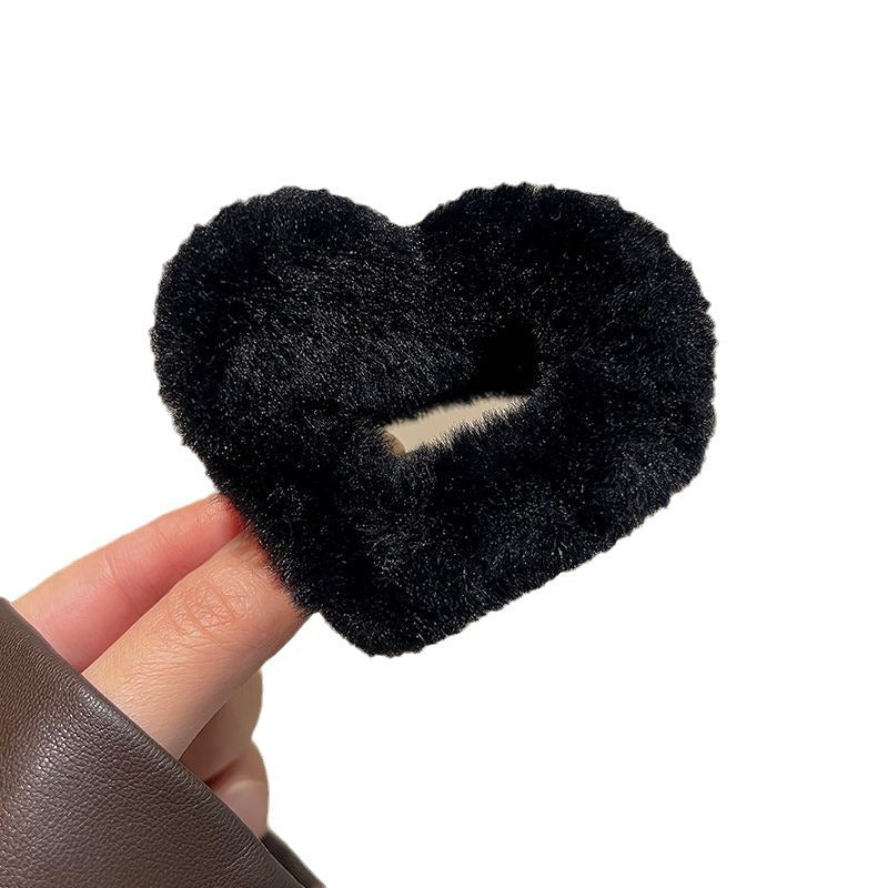 Maillard heart stuffed small gripper female fall and winter half-tied hair clip headwear elegant back of the head shark clip hair gripper