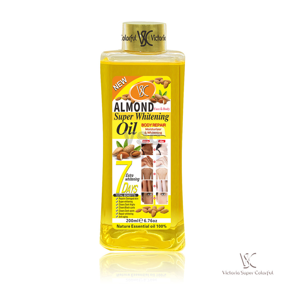 7-day repair and brightening vc essential oil, moisturizing and meridian-tongue turmeric essential oil, whole body massage almond massage oil 200ml