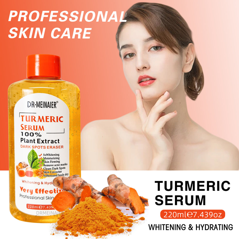 foreign trade turmeric essence 220ml firming, diluting fine lines, repairing and brightening curcumin original solution factory batch