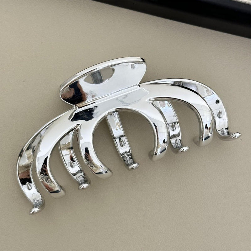 Korean dongdaemun silver acrylic shark clip hairpin women's back of head hairpin large clip headgear clip