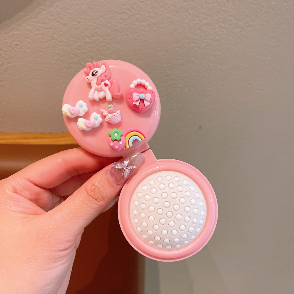 Foldable air cushion comb pony massage comb air cushion comb mini portable small comb round mirror comb portable comb