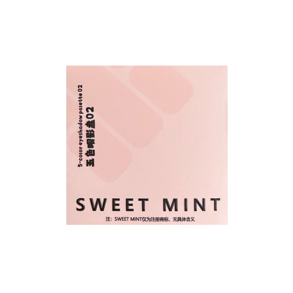 Sweet mint five-color eyeshadow palette - shimmer, matte, highlight, and contour all-in-one - beginner-friendly earth tone eyeshadow