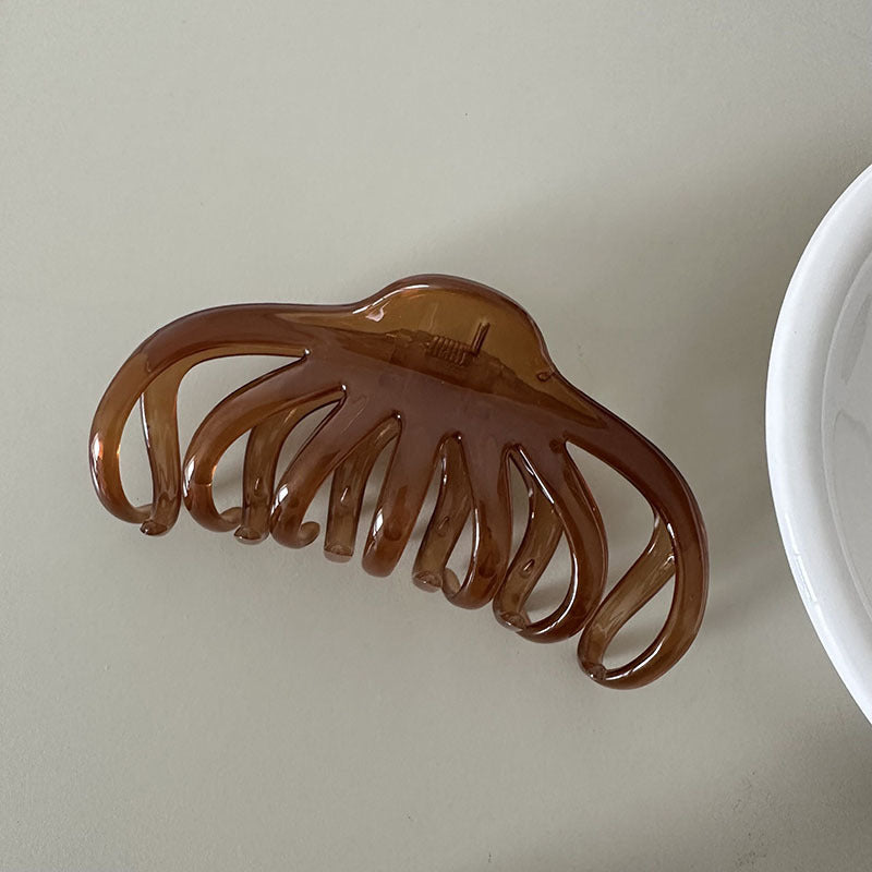 New pumpkin translucent round clip large hair volume hair clip casualeasiest for match clip hair shark clip