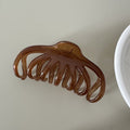 New pumpkin translucent round clip large hair volume hair clip casualeasiest for match clip hair shark clip