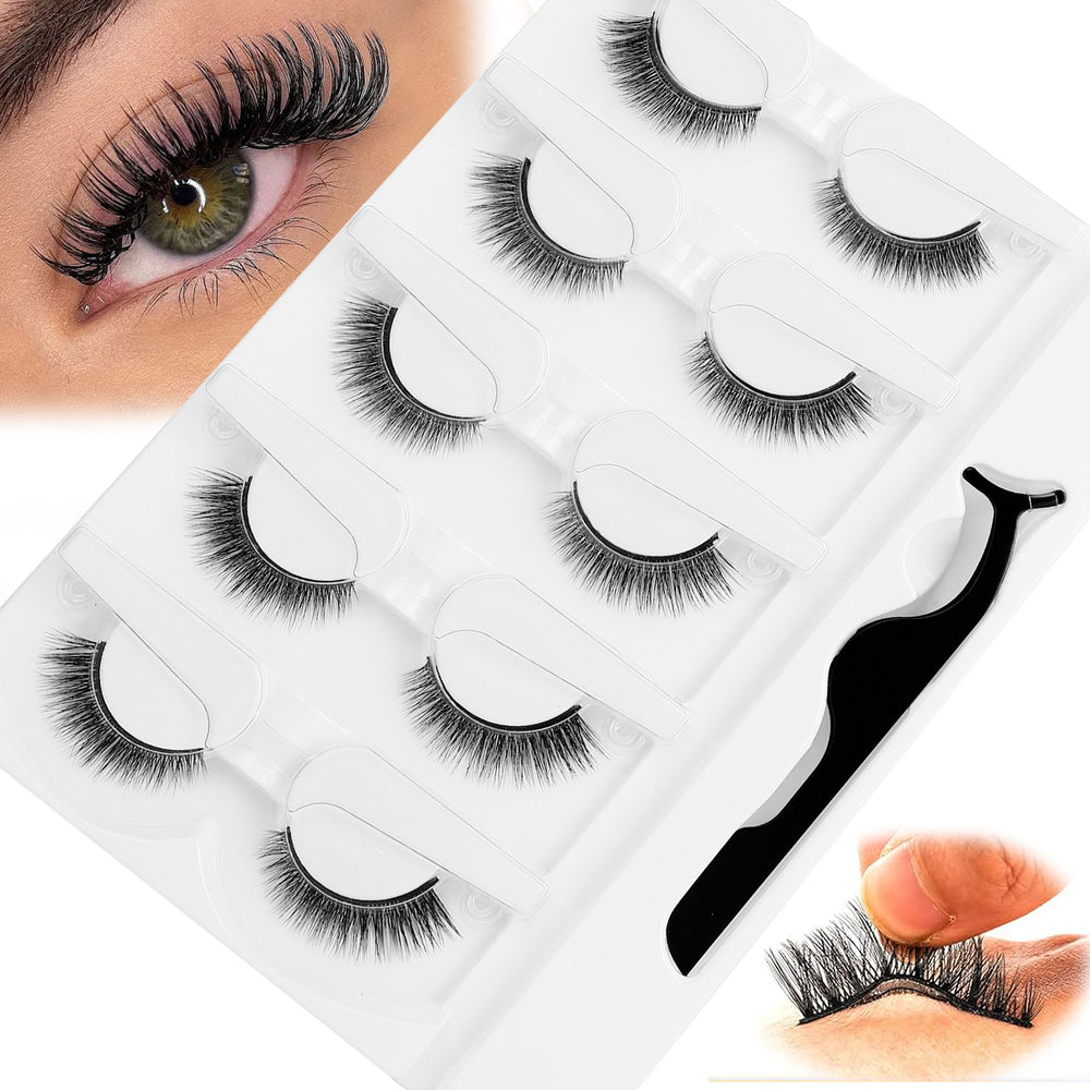 Ready-to-ship, glue-free, self-adhesive false eyelashes from the manufacturer. wholesale multi-pair, one-piece, long and slender black band false eyelashes with adhesive strip for lazy users