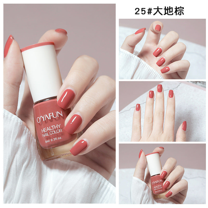 Ouyafei new arrival water-based nail polish 8ml no-bake peelable long-lasting quick-drying nail polish student peelable nail polish