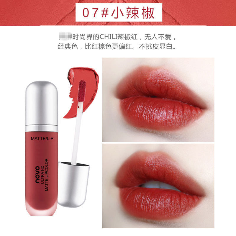 Novo creamy ice cream velvet lip glaze - matte, smudge-proof, and affordable lipstick for students