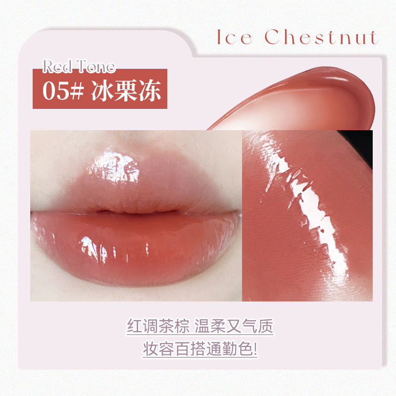 Novo glazed mirror solid lip gloss - hydrating, moisturizing, plumping, dewy, mirror finish, student-friendly, whitening, affordable lipstick