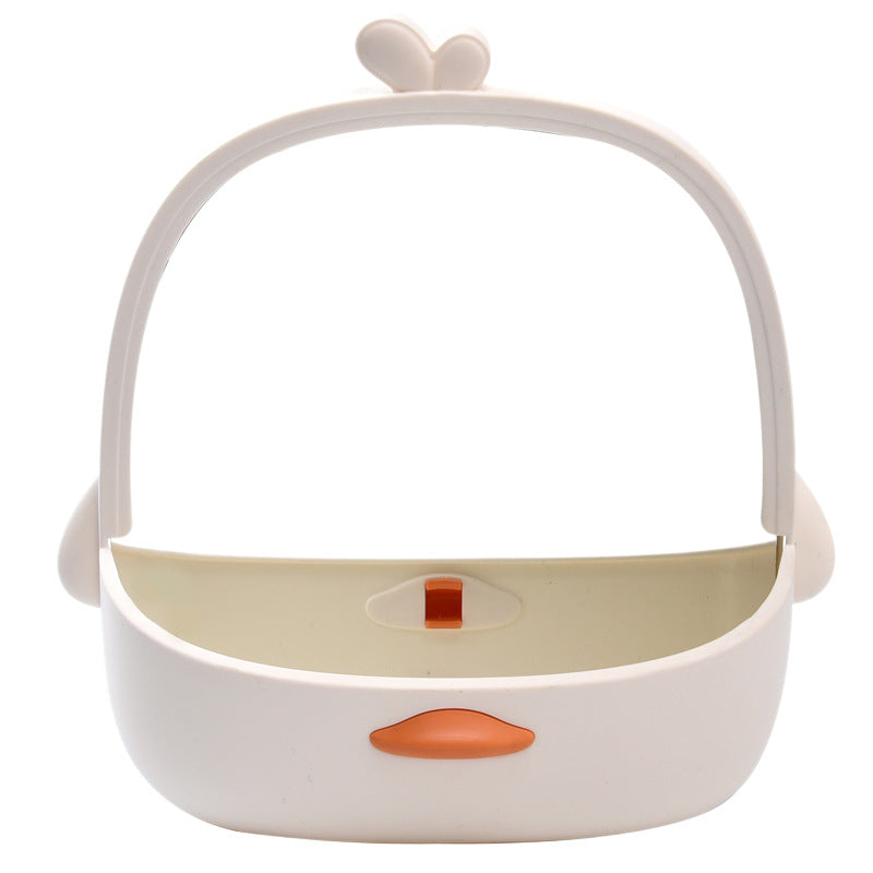 Plastic makeup mirror storage all-in-one can be hung portable dormitory desktop desktop can stand mirror for home table home mirror