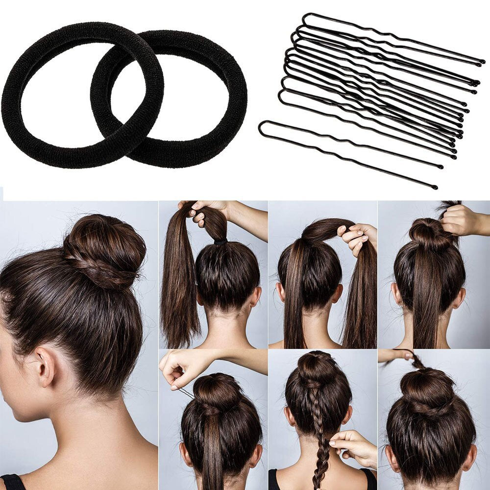 hot-selling ball head flower bud donut 36-piece set lazy hair accessories hair tie hair set
