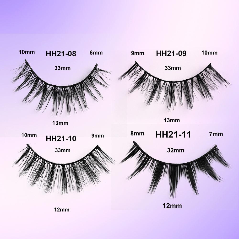 Full strip false eyelashes - natural, realistic, cosplay, barbie, manga, puffy eyelid, devil eyes, can create double eyelids