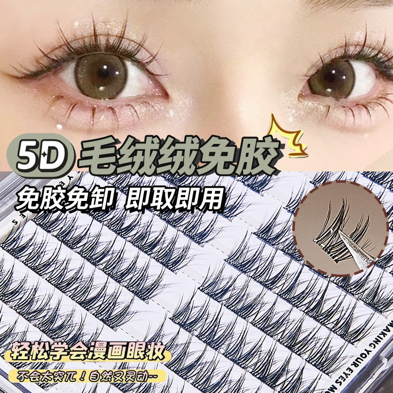 Jonbos large capacity 5d glue-free false eyelashes - self-adhesive, no glue needed, natural simulation, fluffy & fuzzy, lazy eyelashes
