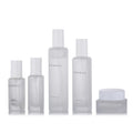 Custom cosmetic packaging glass bottle set: toner, serum, lotion bottles, 50g cream & moisturizer sample containers