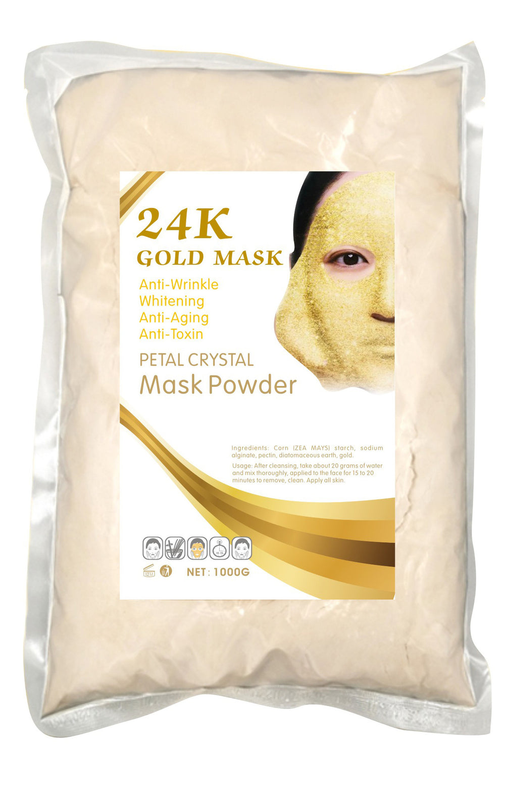 brightening crystal petal soft mask powder - hydrating, revitalizing, and skin-softening mask powder - wholesale for export, amazon