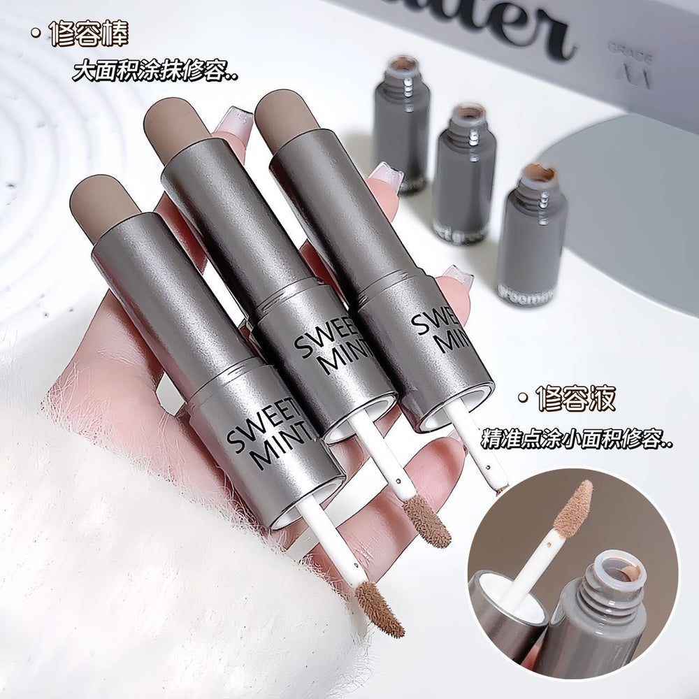 Sweet mint dual-ended contour stick - all-in-one face sculpting, nose shadow, highlight, and concealer
