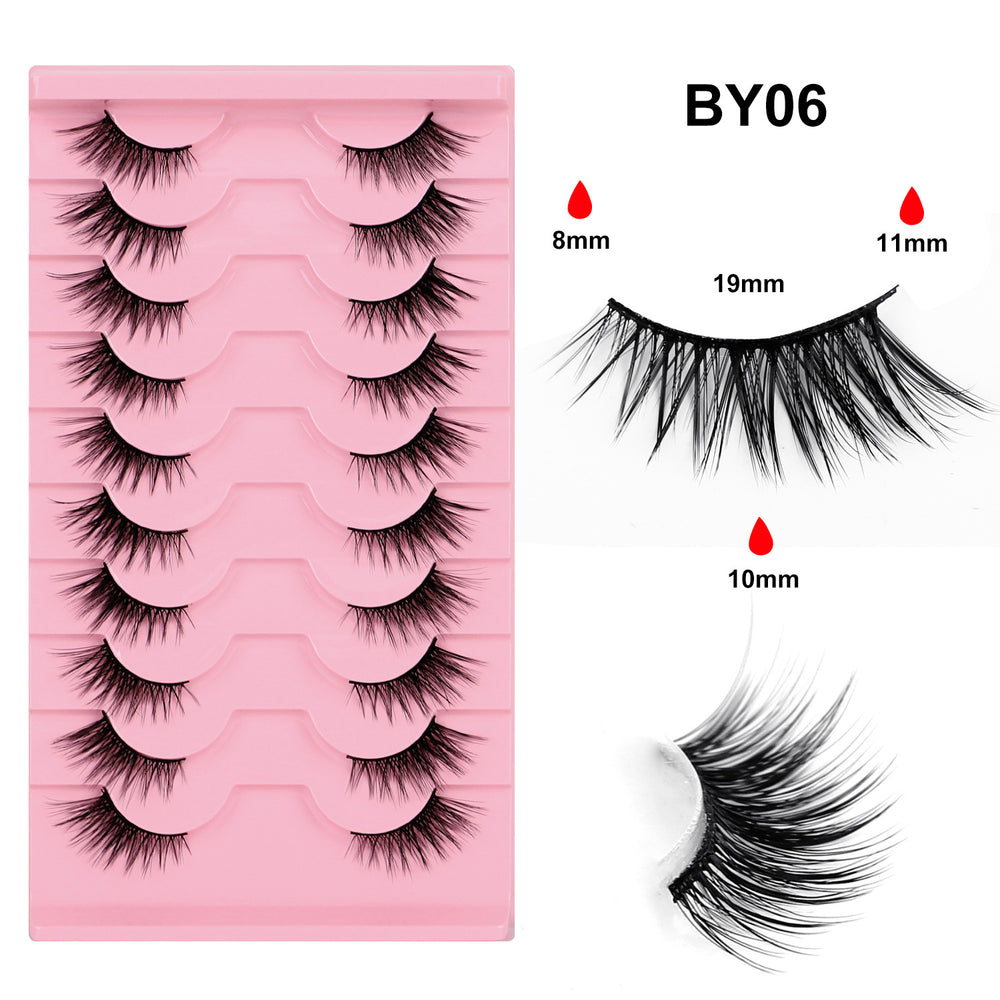fox style false eyelashes glue style qingdao european and american curling stereo cat eye style hard stem false eyelashes factory