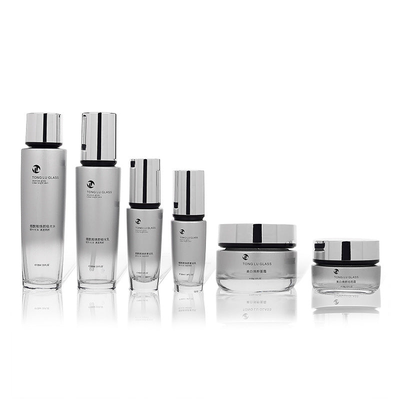 New arrival skin care product packaging glass bottle 120ml skin care lotion glass bottle 50g cream empty bottle manufacturer supply