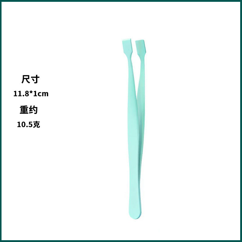 Beginner-friendly stainless steel eyelash extension tweezers - safe, high-precision flat tip tweezers for lower lashes