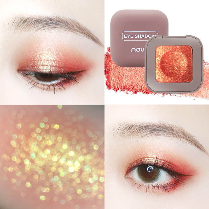 Makeup novo keyboard fingertip eyeshadow sparkling super shiny powder long-lasting non-removing makeup mashed potato single color eyeshadow palette