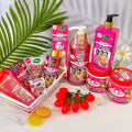 export glutathione skincare series: brightening oil, body lotion, face cream, bath salts, soap, and cleanser